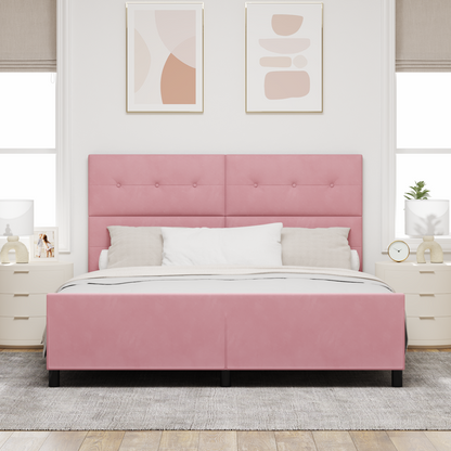 Pink Fløjl Sengestel 180X200 Cm