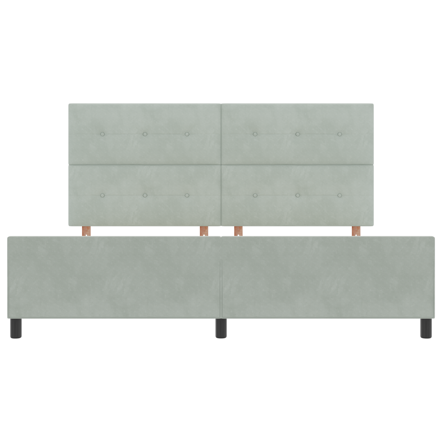 Sengestel Med Hovedgærde Lysegrå 200 X 200 Cm Fløjl