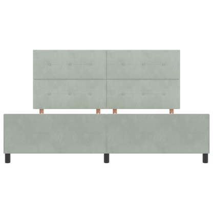 Sengestel Med Hovedgærde Lysegrå 200 X 200 Cm Fløjl