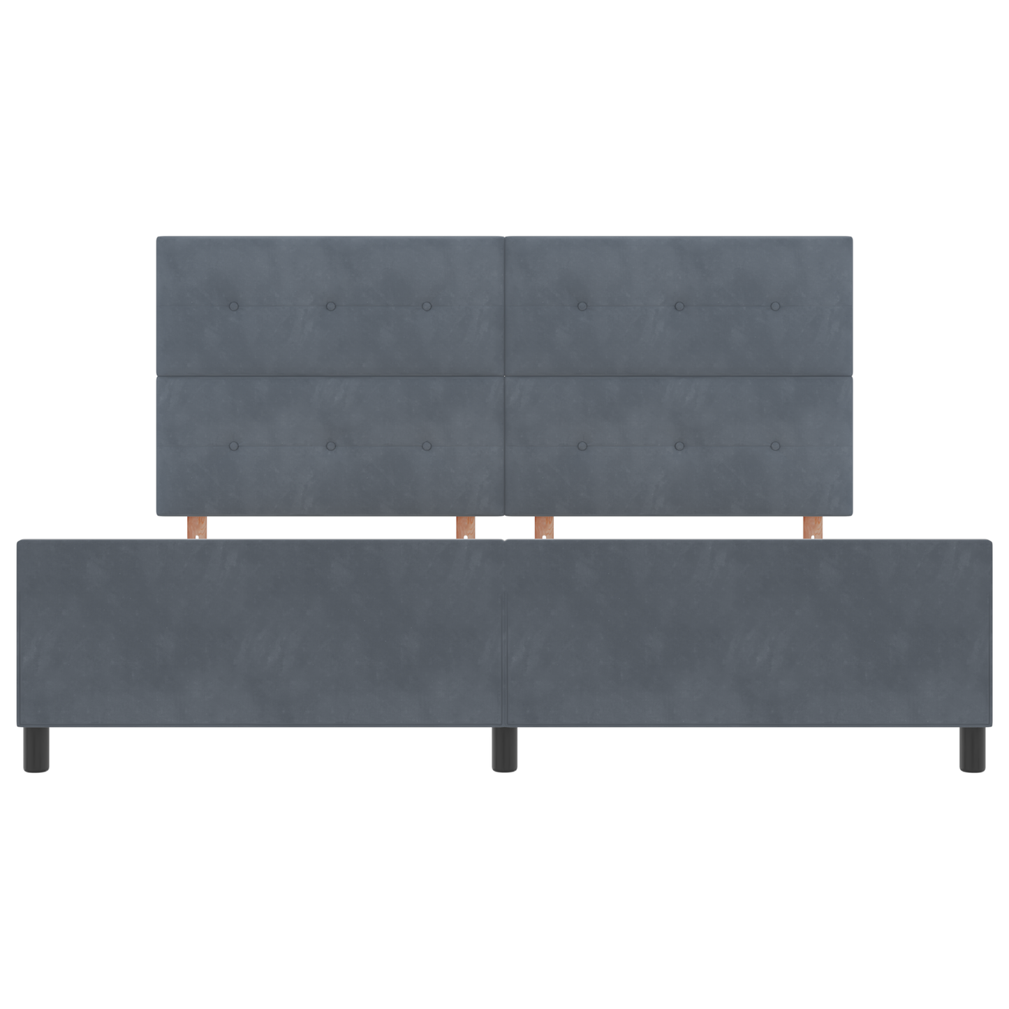 Sengestel Med Hovedgærde Mørkegrå 200 X 200 Cm Fløjl