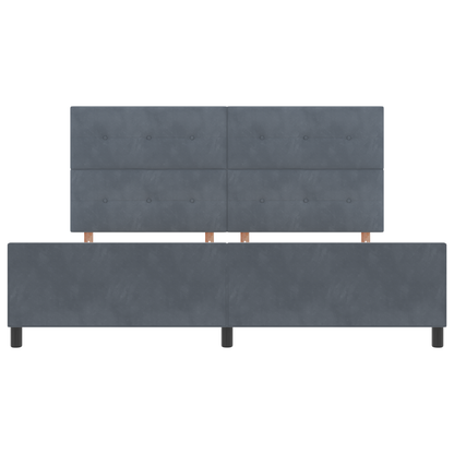 Sengestel Med Hovedgærde Mørkegrå 200 X 200 Cm Fløjl