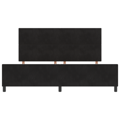 Sengestel Med Hovedgærde Sort 200 X 200 Cm Fløjl