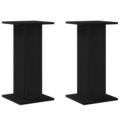 Højttalerstativer 2 Stk Sort Eg 30X30X60 Cm Konstrueret Træ