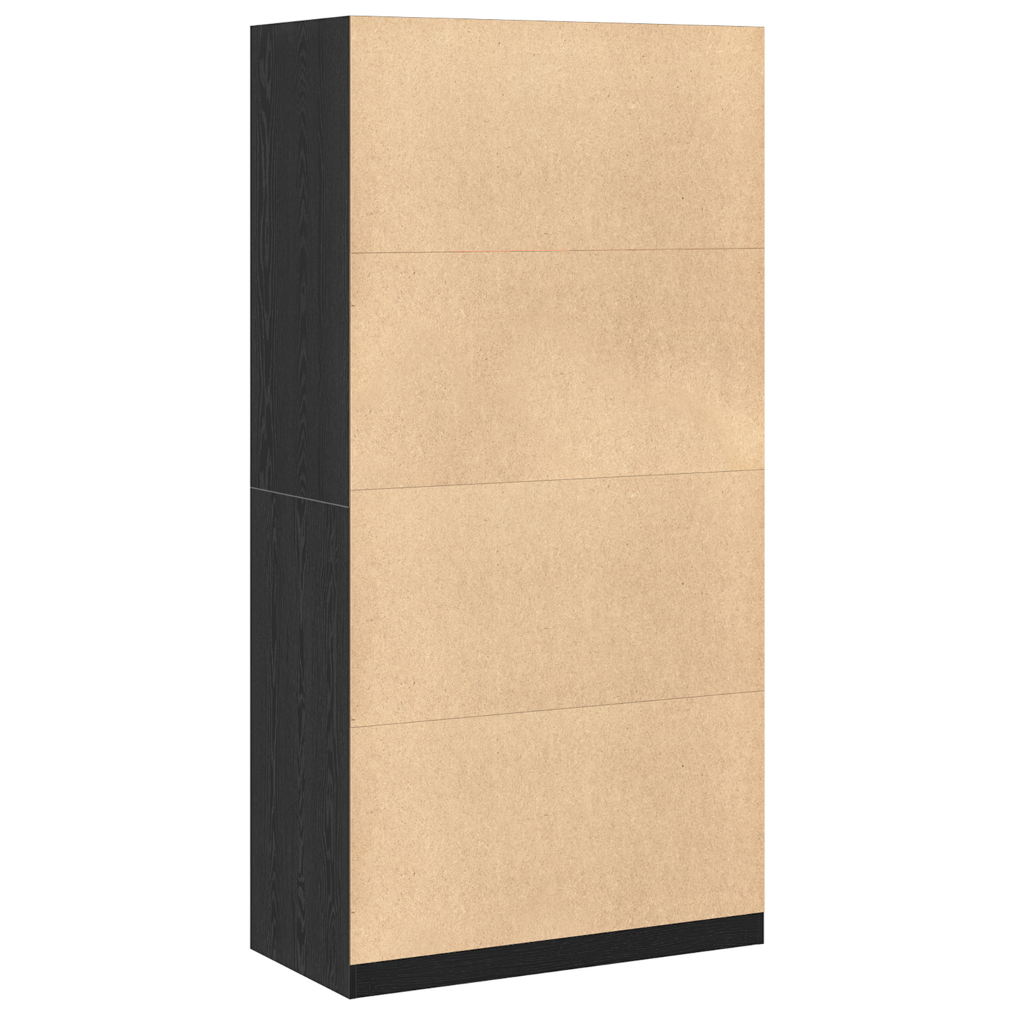 Sort Egetræ Garderobe - 100X50X200 Cm