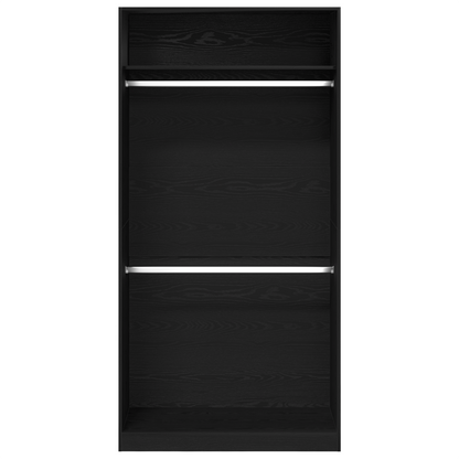 Sort Egetræ Garderobe - 100X50X200 Cm