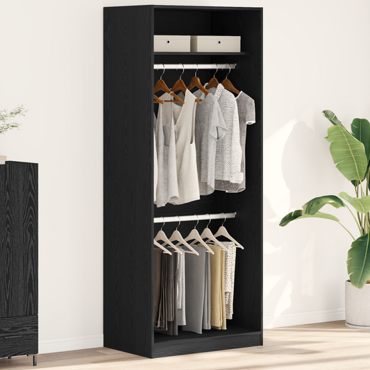 Garderobe Sort Eg 80X50X200 Cm Bygget Af Træ