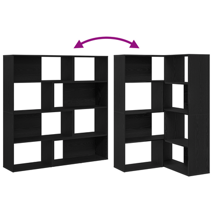 Bogskab Sort Eg 140 X 30 X 140 Cm Konstrueret Træ