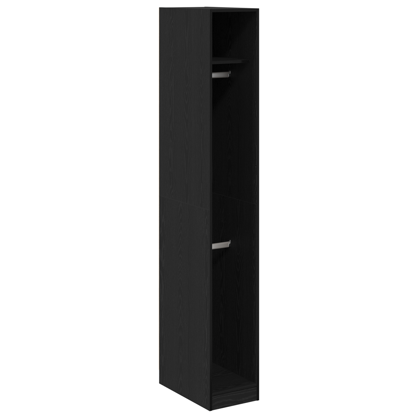 Garderobe I Sort Eg 30X50X200 Cm Lavet Af Konstrueret Træ