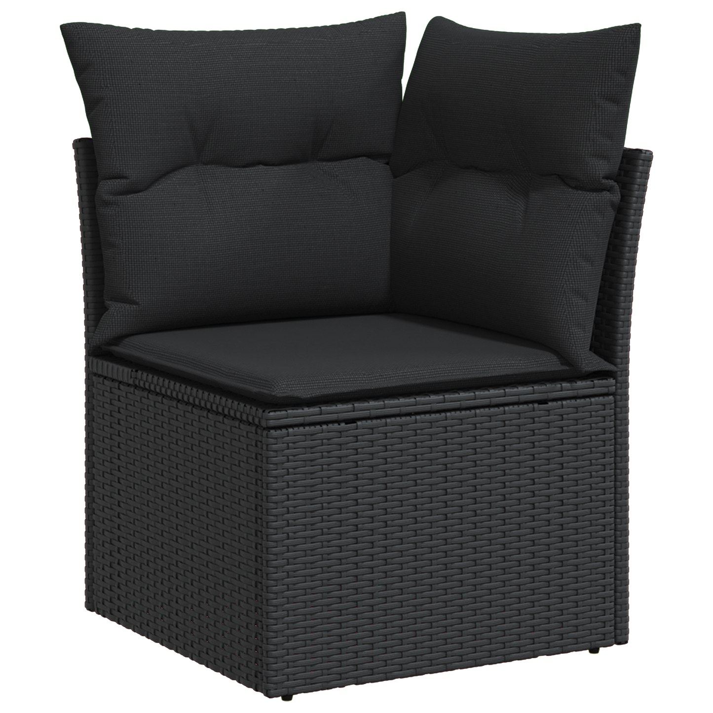 7 Personers Have Sofasæt Med Puder Sort Poly Rattan