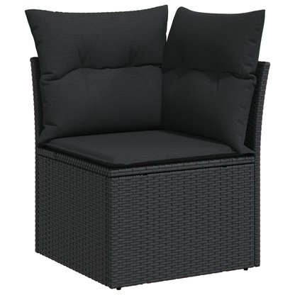 7 Personers Have Sofasæt Med Puder Sort Poly Rattan