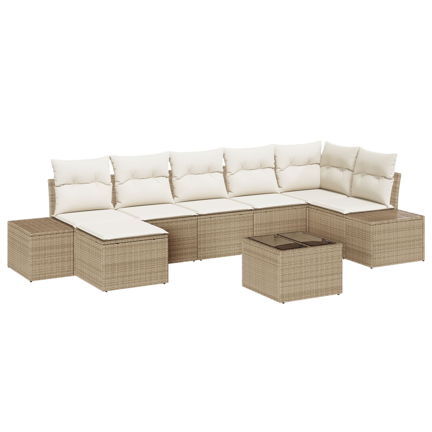 8 Dels Have Sofa Sæt Med Hynder Brun Poly Rattan