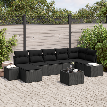 8-Delers Havesofa Sæt Med Puder Beige Polyrattan
