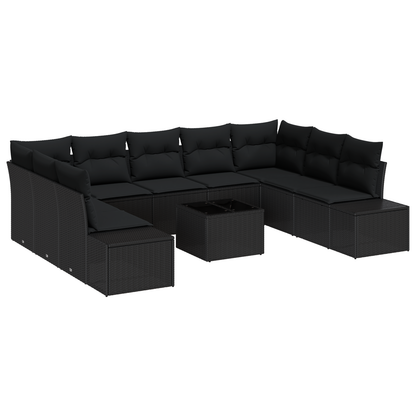 10 Stk. Have Sofa Sæt Med Puder Beige Poly Rattan