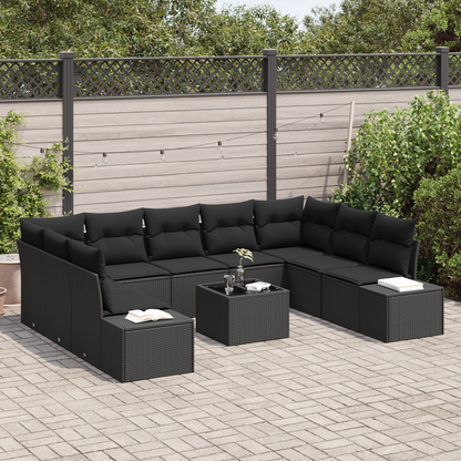 10 Stk. Have Sofa Sæt Med Puder Beige Poly Rattan