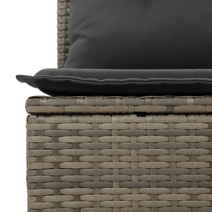 5-Delt Havnesofasæt Med Puder Grå Poly Rattan
