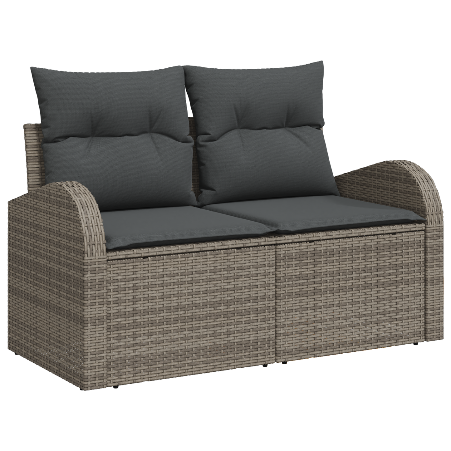 5-Delt Havnesofasæt Med Puder Grå Poly Rattan
