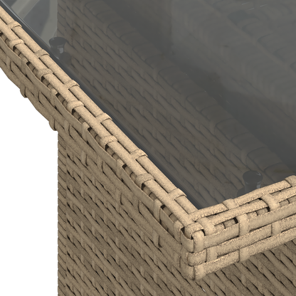 9 Stykker Have Sofa Sæt Med Puder Beige Poly Rattan