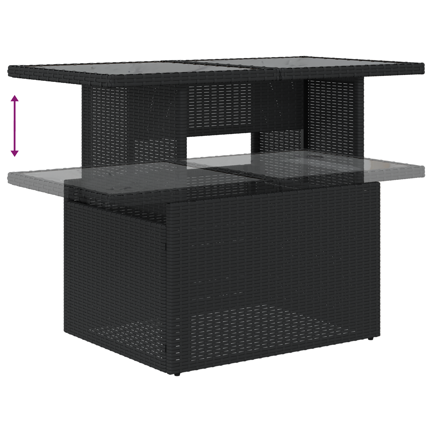 10 Stykke Have Sofa Sæt Med Puder Sort Poly Rattan