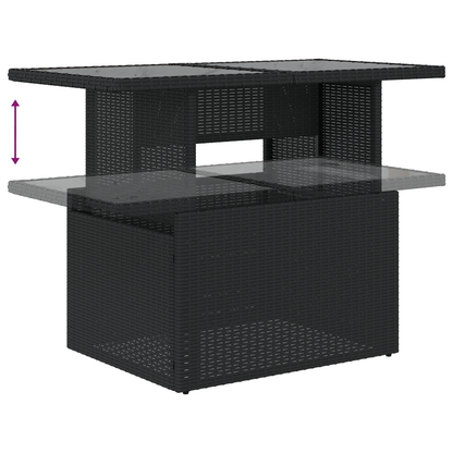 10 Stykke Have Sofa Sæt Med Puder Sort Poly Rattan