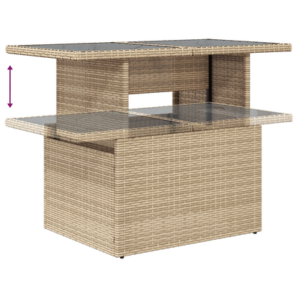11-Delt Havemøbel Sæt Med Puder Beige Poly Rattan