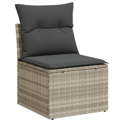 11 Delers Haven Sofasæt Med Hynder Lys Grå Poly Rattan