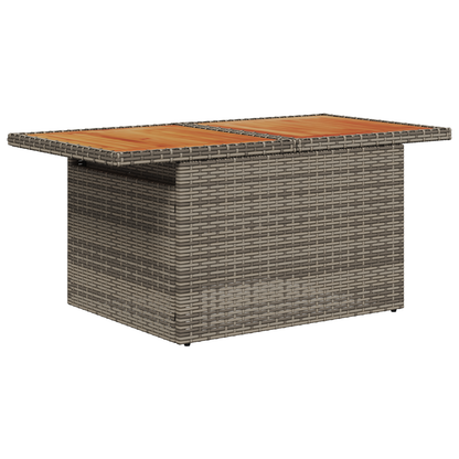 9 Delt Have Sofa Sæt Med Puder Grå Poly Rattan Acacia