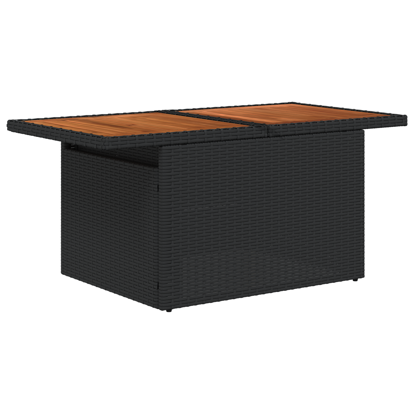 9 Dele Have Spisebord Sæt Med Puder Sort Poly Rattan Akacie