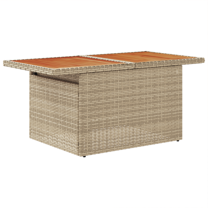 10 Pieces Have Spisebord Sætl Med Puder Beigefarvet Poly Rattan Akacie