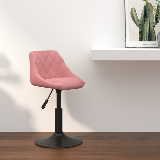 Barbænk Geometrisk Lyserød 46 X 44 X (62.5-77.5) Cm Kunstlæder - Hovedbillede