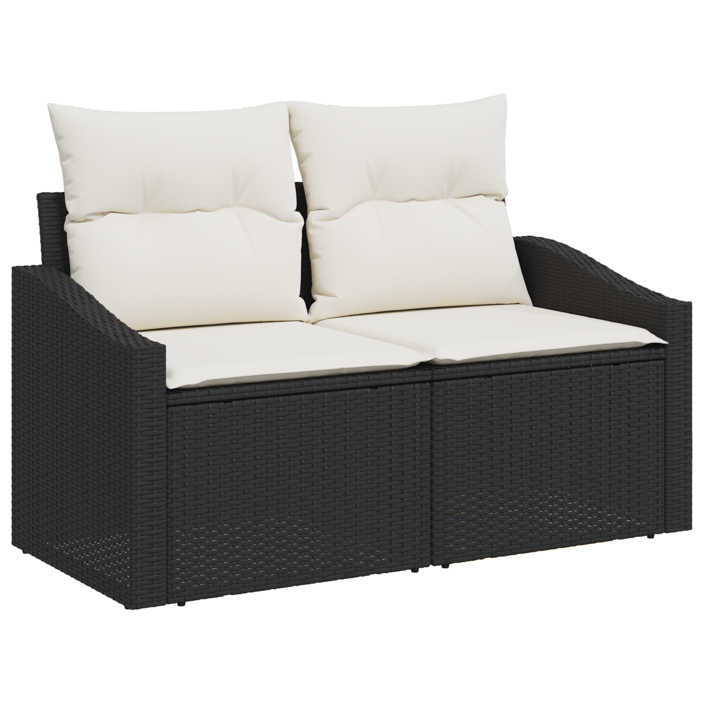 3-Delt Have Dining Sæt Med Pude I Sort Poly Rattan