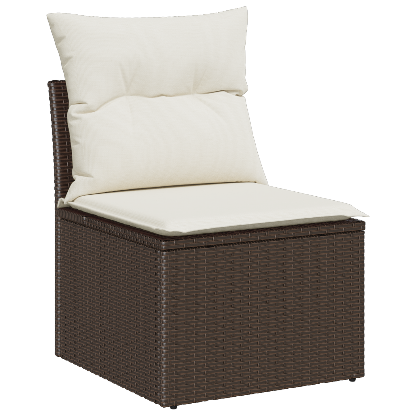 9 Dels Have Spisebord Sæt Med Puder Brun Poly Rattan
