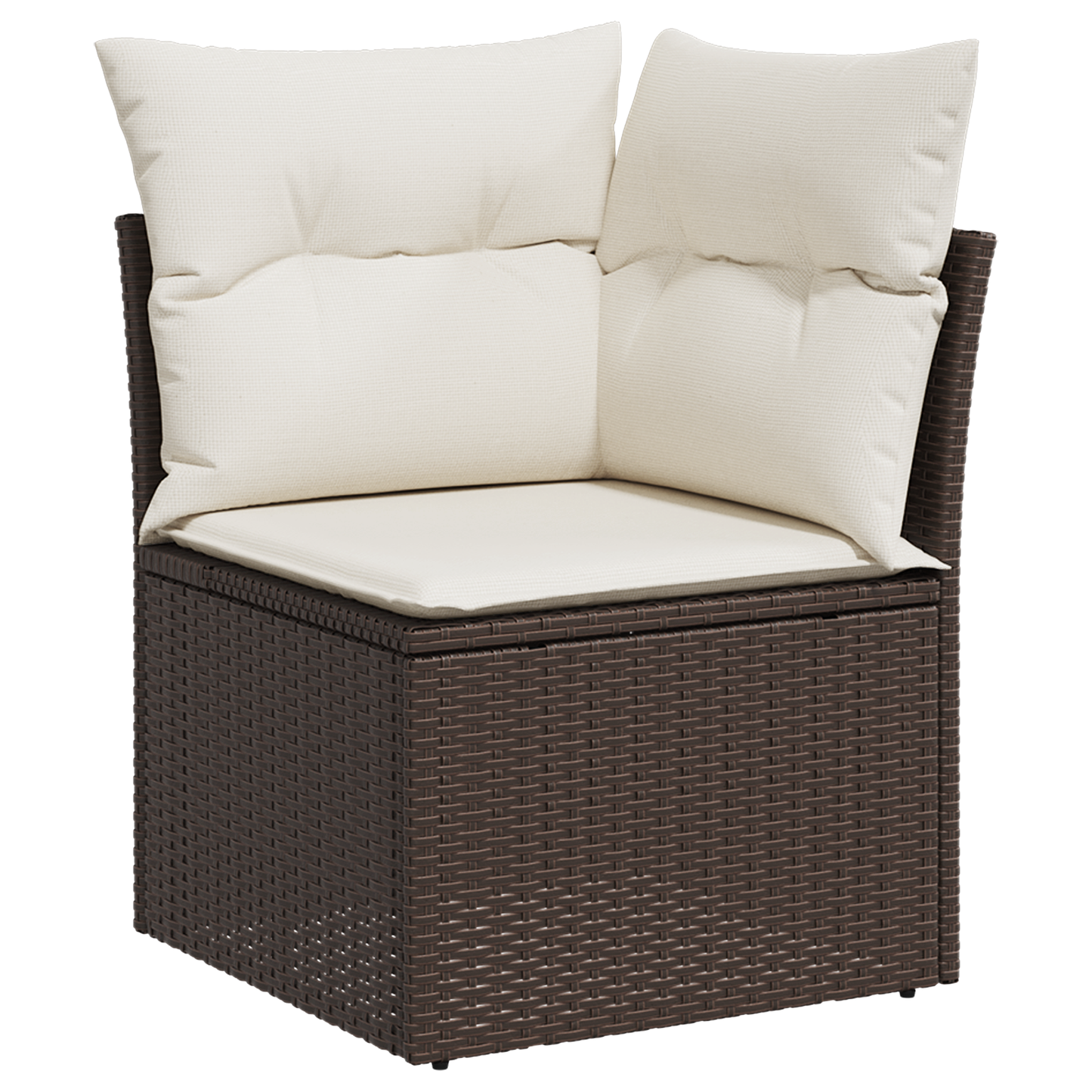 9 Dels Have Spisebord Sæt Med Puder Brun Poly Rattan
