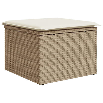 5-Delt Havemøbelsæt Med Puder Beige Poly Rattan