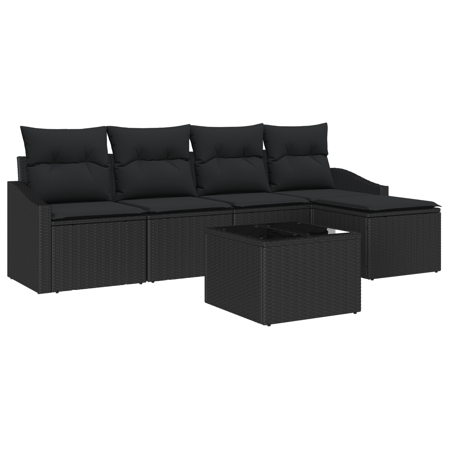 6 Delers Have Spisesæt Med Puder Beige Poly Rattan