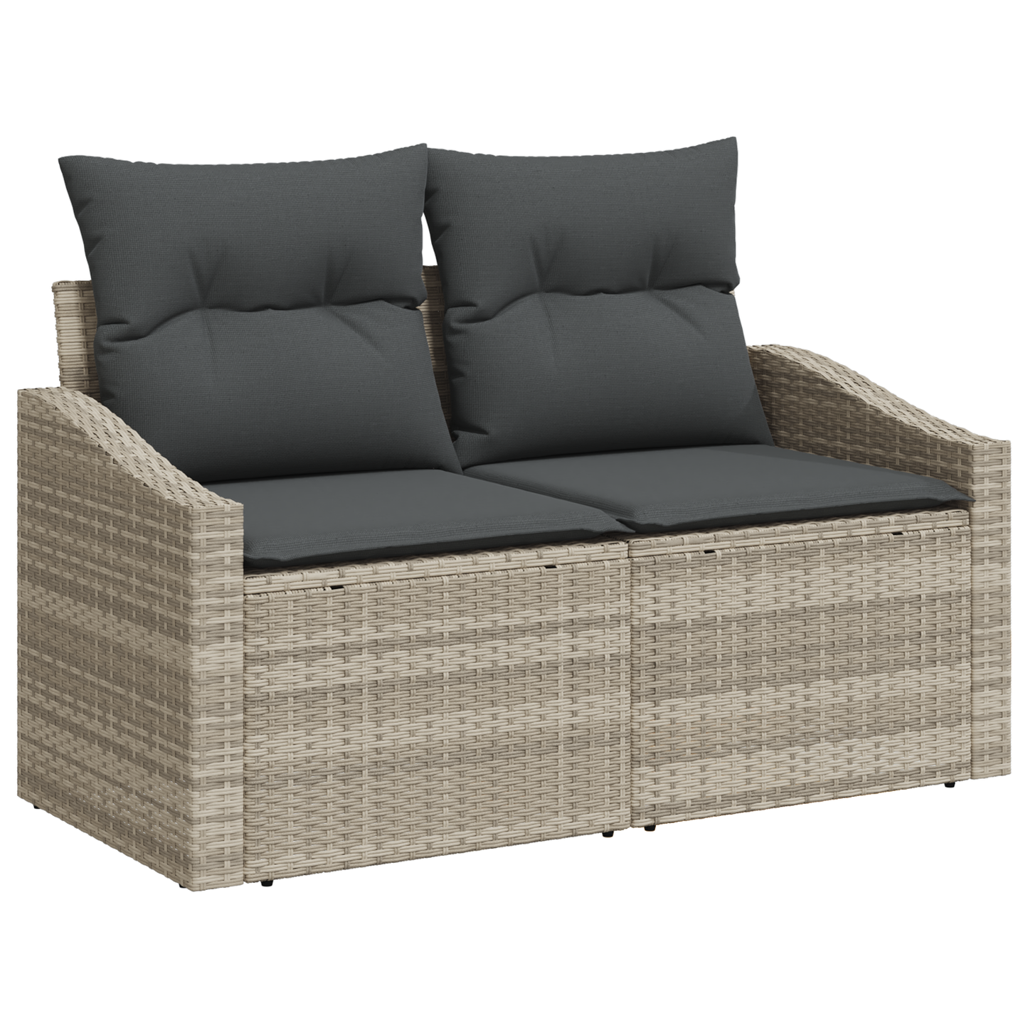 5 Deles Have Spisesæt Med Puder Lysgammel Poly Rattan