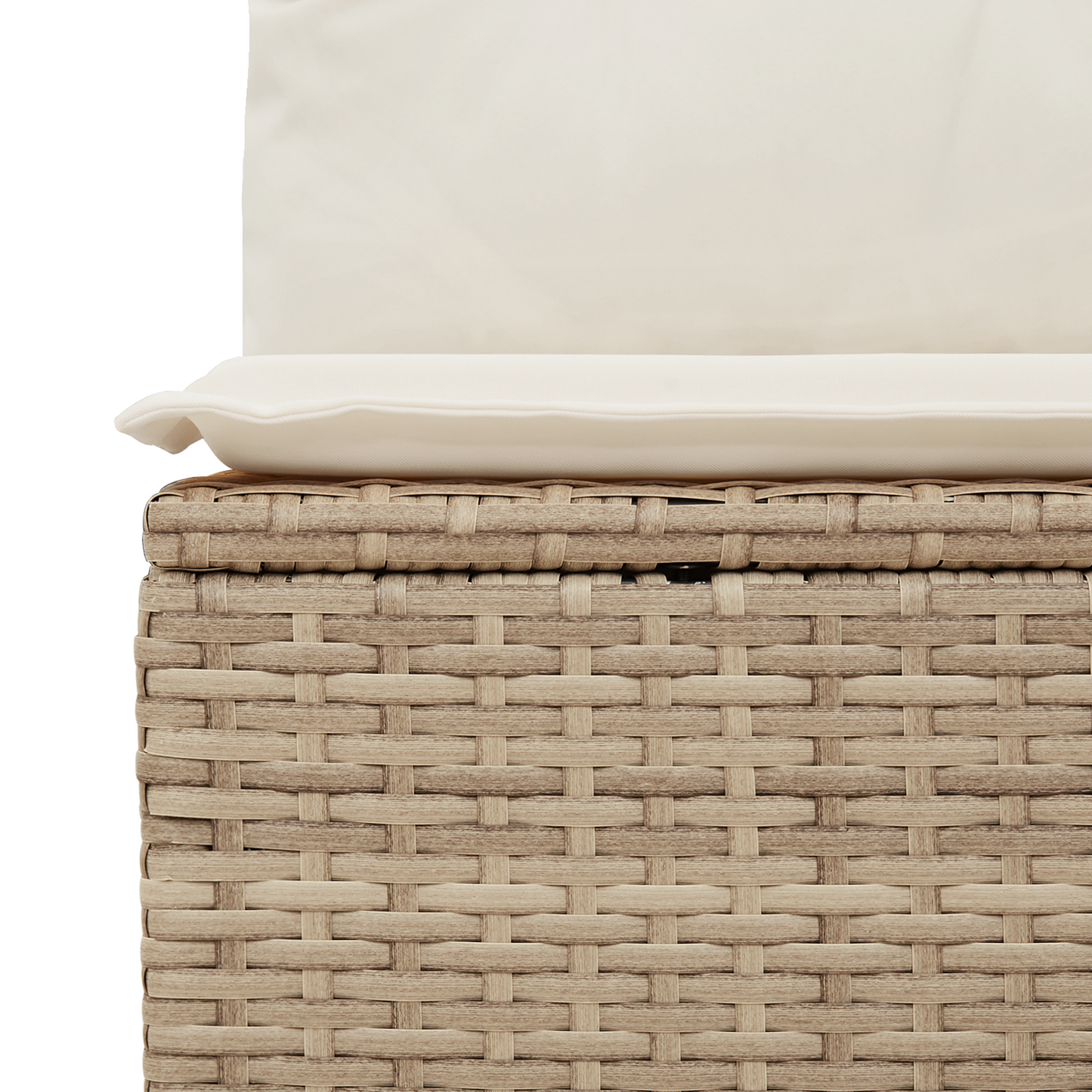 7-Delt Have Spisestue Sæt Med Puder Beige Poly Rattan