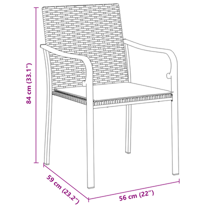 7-Delers Havemøbel Sæt Med Puder - Sort Poly Rattan