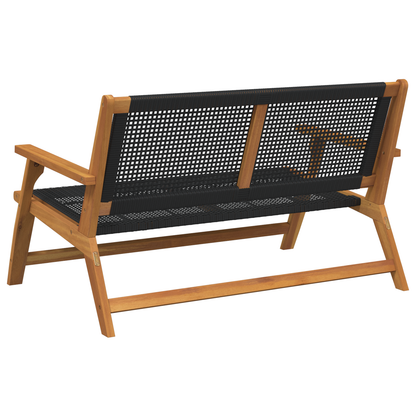 Sort Havebænk 122X76X73,5 Cm I Solidt Akacietræ