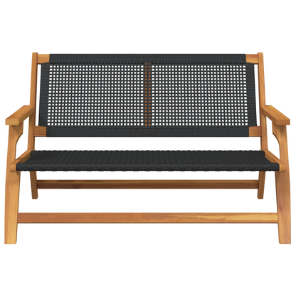 Sort Havebænk 122X76X73,5 Cm I Solidt Akacietræ