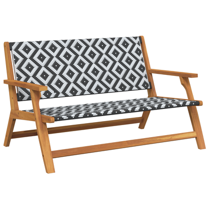 Havebænk Sort Og Hvid 122X76X73.5 Cm Solid Akacietræ