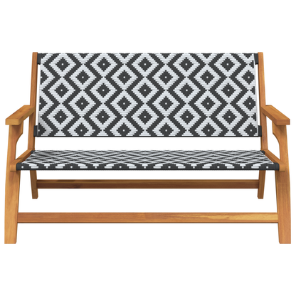 Havebænk Sort Og Hvid 122X76X73.5 Cm Solid Akacietræ