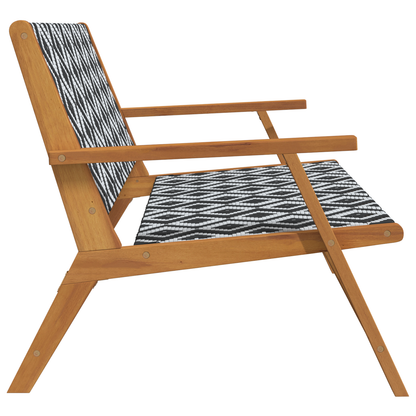 Havebænk Sort Og Hvid 122X76X73.5 Cm Solid Akacietræ