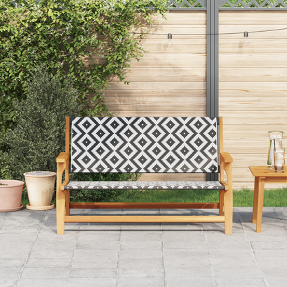 Havebænk Sort Og Hvid 122X76X73.5 Cm Solid Akacietræ