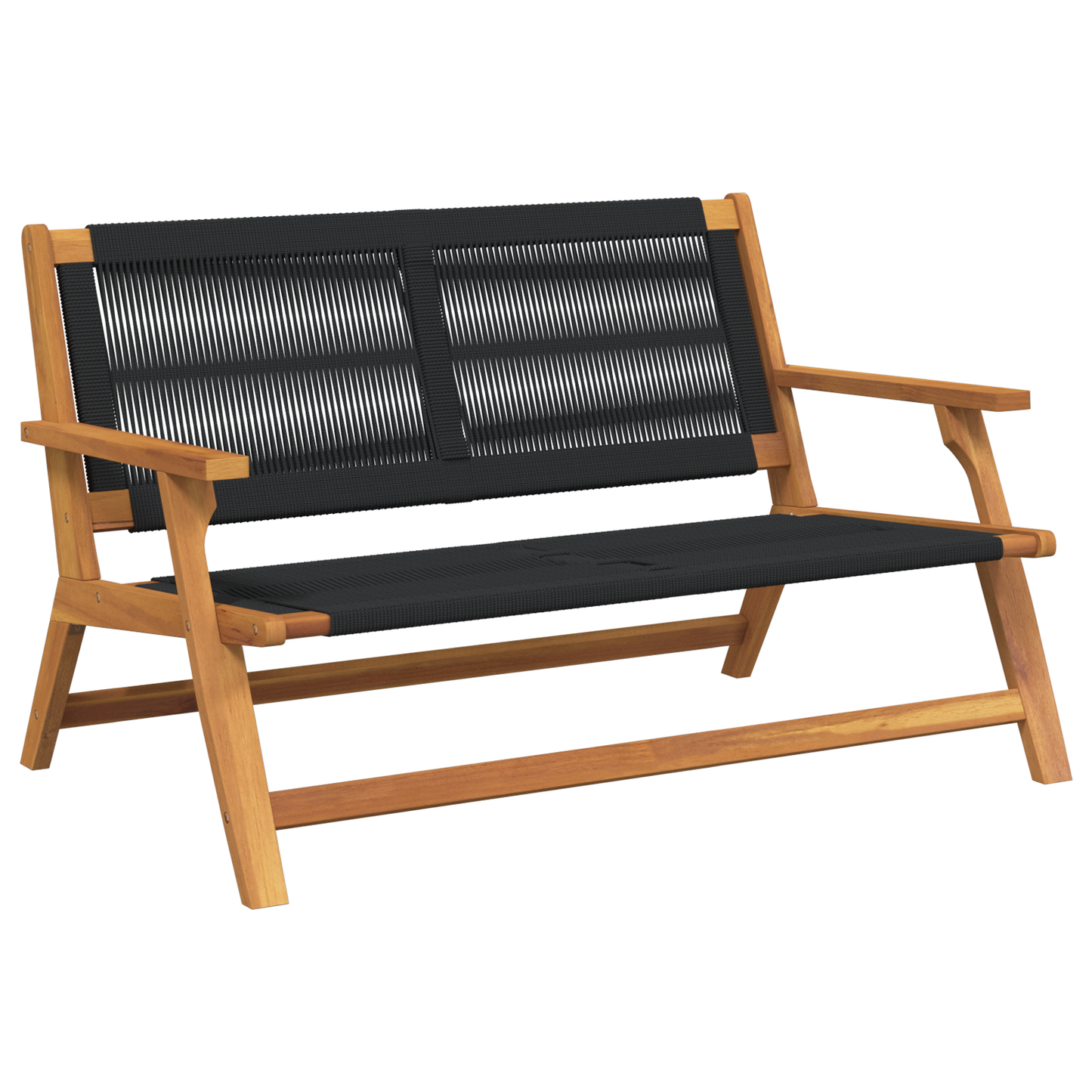Havebænk Sort 76X122X73 Cm Solid Akacietræ
