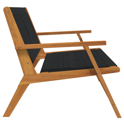 Havebænk Sort 76X122X73 Cm Solid Akacietræ