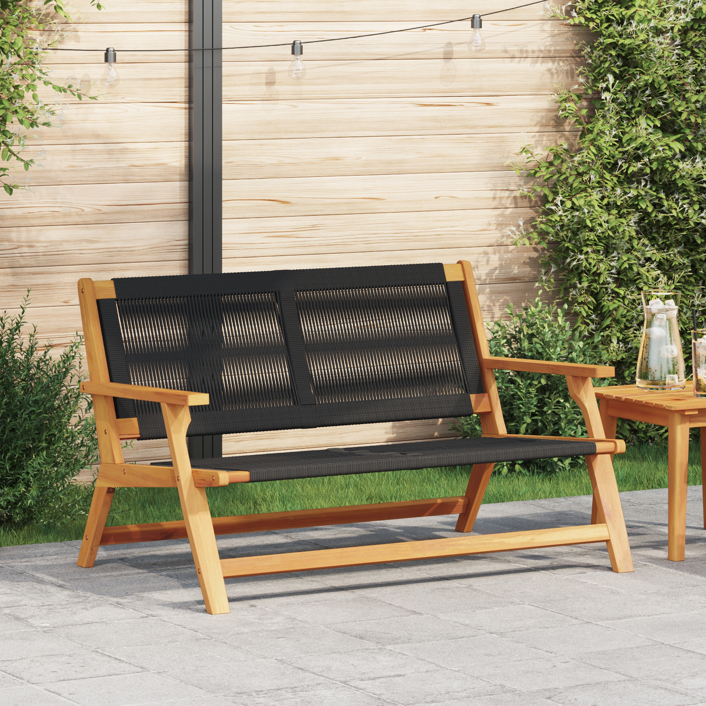 Havebænk Sort 76X122X73 Cm Solid Akacietræ