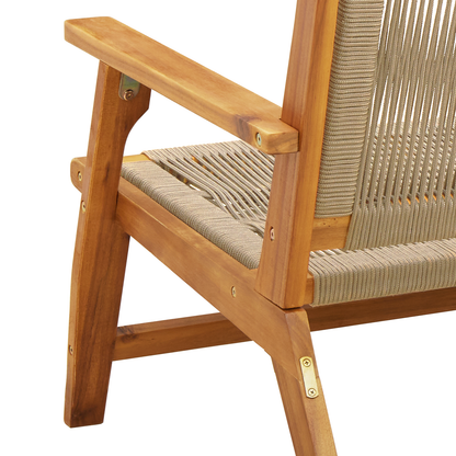 Havebænk Beige 76X122X73 Cm Solid Wood Akacia