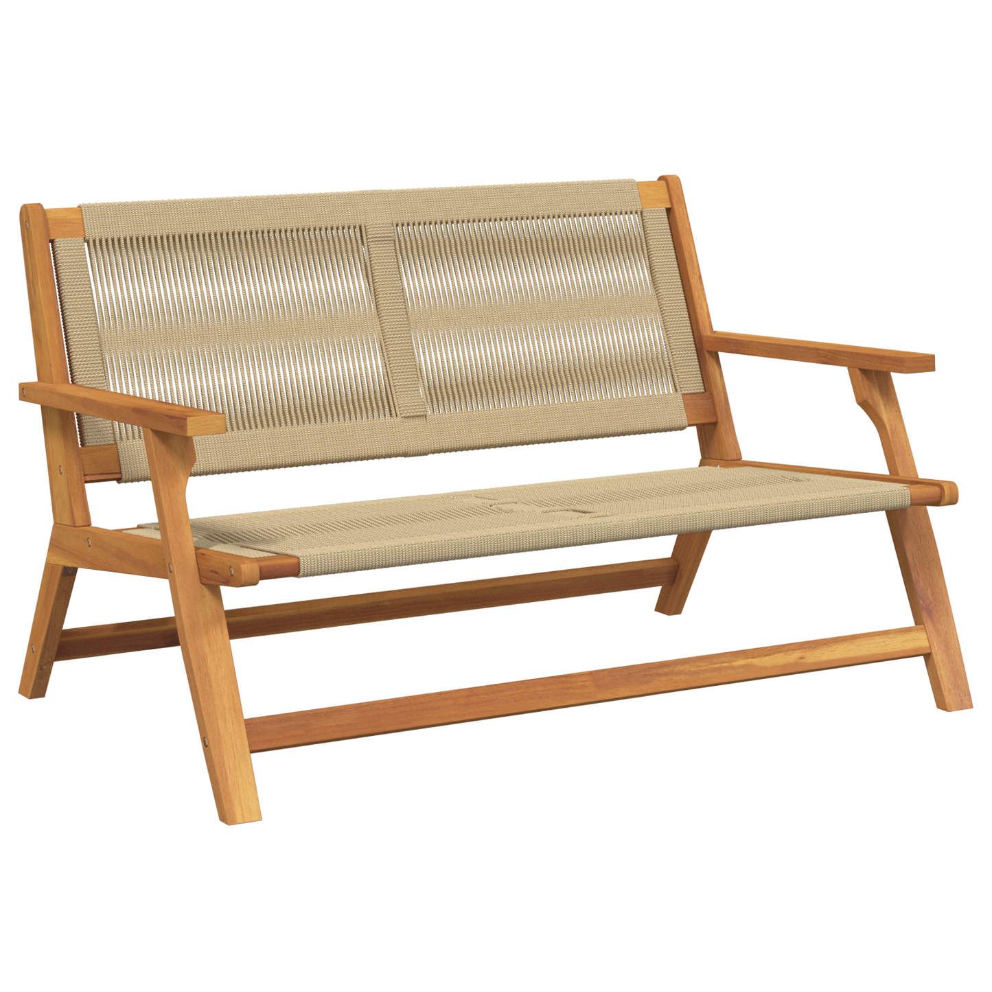 Havebænk Beige 76X122X73 Cm Solid Wood Akacia