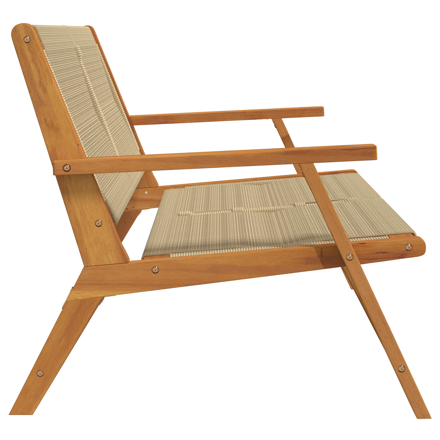 Havebænk Beige 76X122X73 Cm Solid Wood Akacia