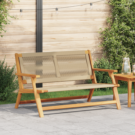 Havebænk Beige 76X122X73 Cm Solid Wood Akacia